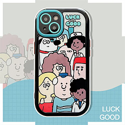 GUPBOO Étui pour iPhone13ProMax Plein écran personnage de dessin animé graffiti étui pour téléphone portable corde souple