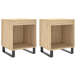 vidaXL Tables de chevet 2 pcs chêne sonoma 40x35x50 cm bois ingénierie