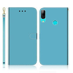 Wewoo Housse Coque Pour Huawei P Smart 2019 Étui en cuir à rabat horizontal imitant la surface du miroir avec support et fentes cartes et portefeuille et lanière bleu