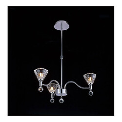 Luminaire Center Suspension Neptune rond 3 Ampoules chrome poli