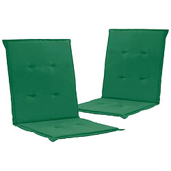 Decoshop26 lot de 2 coussins de chaise de jardin 100% polyester imperméable vert 100 x 50 x 3 cm DEC021684