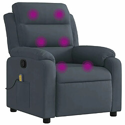 Maison Chic Fauteuil Relax pour salon, Fauteuil de massage inclinable gris foncé velours -GKD39618