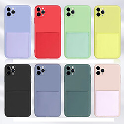 Coque en silicone souple avec porte-carte jaune pour votre Apple iPhone 11 Pro Max 6.5 pouces