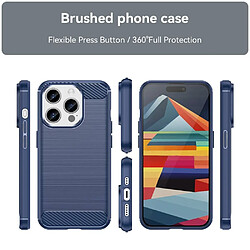 Htdmobiles Coque pour Apple iPhone 15 Pro - housse etui silicone gel carbone + film ecran - BLEU FONCE