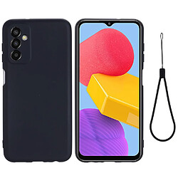 Coque en silicone anti-rayures avec sangle pour votre Samsung Galaxy M13 4G - noir