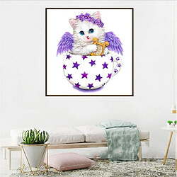 Acheter dessin animé chat diy 5d diamant broderie peinture point de croix kit décor violet