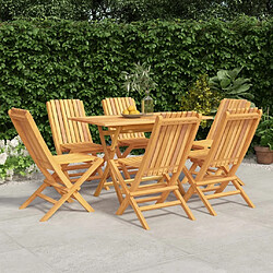 Salle à dîner de jardin 7 pcs,Table et chaise à manger Bois de teck solide -MN83386