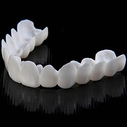 Acheter 2Pcs Silicone Snap Inférieur Faux Dents Facettes Prothèses Dentaires Couvre-dents Blanc