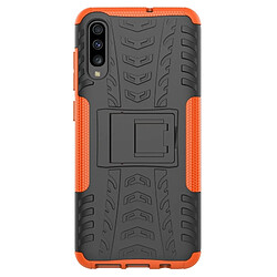 Wewoo Coque Pour Galaxy A70s Texture de pneu TPU antichoc + PC Housse de protection avec support Orange