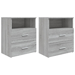 Maison Chic Lot de 2 Tables de chevet - Tables de Nuit Sonoma gris 50x32x60 cm