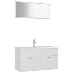 vidaXL Ensemble de meubles de salle de bain Blanc Bois d'ingénierie