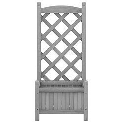 Acheter Maison Chic Jardinière,Bac à fleurs avec treillis - pot de fleur gris bois massif de sapin -GKD76006