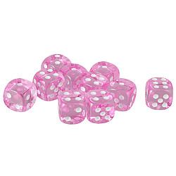 Lot De 10 Dés En Acrylique D6 à Six Faces Pour Du0026D TRPG Party Board Game Toys Pink pas cher