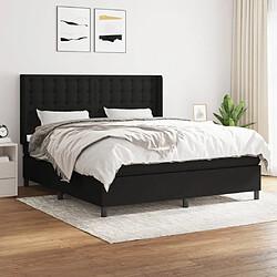 Maison Chic Lit Adulte - Lit simple Lit à sommier tapissier avec matelas moelleux - Meuble de Chambre - Noir 160x200 cm Tissu -MN73311