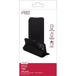 My Way Myway Étui Folio pour Vivo Y35 Fonction Stand Noir