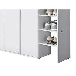 Acheter Vente-Unique Meuble à chaussures 3 portes et 3 niches - Blanc et Naturel clair - SKAIDO