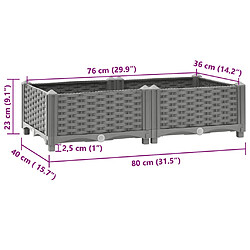 vidaXL Lit surélevé 80x40x23 cm Polypropylène pas cher