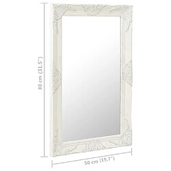 Maison Chic Miroir mural style baroque | Miroir Décoration pour Maison Salle de Bain 50x80 cm Blanc -GKD31461 pas cher