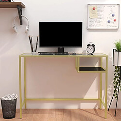 vidaXL Bureau d'ordinateur Transparent 100x36x74 cm Verre trempé