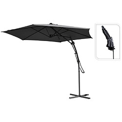 ProGarden Parasol de jardin en porte-à-faux gris foncé 300 cm