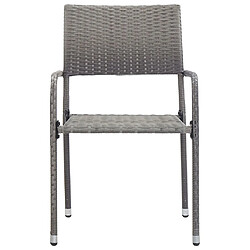 Avis Salle à manger de jardin 3 pcs,Table et chaise à dîner Résine tressée Gris -MN51244