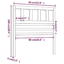 Acheter vidaXL Tête de lit Gris 96x4x100 cm Bois massif de pin