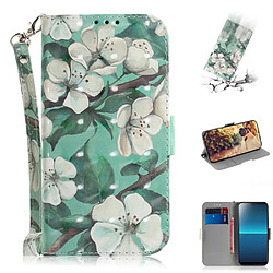 Etui en PU décor de tache lumineuse à motifs belles fleurs pour votre Sony Xperia L4