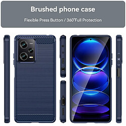 Htdmobiles Coque pour Xiaomi Poco X5 Pro 5G / Redmi Note 12 Pro 5G - housse etui silicone gel carbone + film ecran - BLEU FONCE