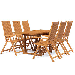 vidaXL Ensemble à manger de jardin 7 pcs Bois d'acacia massif