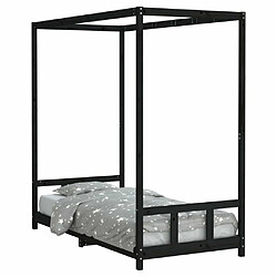 Maison Chic Lit simple Cadre de lit pour enfants,Lit d'Enfant Moderne noir 90x190 cm bois de pin massif -MN53069 