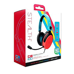 Stealth Casque de Jeu Supra-auriculaire C6-100 Rouge et Bleu pour PS4/PS5, Xbox, Switch, PC avec Micro Flexible, Prise Jack 3,5 mm, câble de 1,5 m, léger, Confortable et Durable