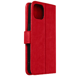 Avizar Housse Apple iPhone 13 Mini Clapet Portefeuille Fonction Support vidéo rouge