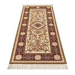 Avis Vidal Tapis de couloir en laine 201x81 brun Darya