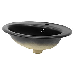 ML DESIGN MODERN LIVING Lavabo en céramique noir mat vasque encastre pour salle de bain 570x485x195 mm