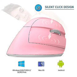 Avis Universal Souris sans fil Cliquez sur des souris d'ordinateur vertical (rose)