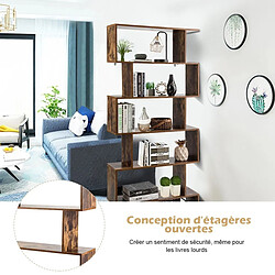 Avis Decoshop26 Bibliothèque pour livres étagère de rangement à 6 niveaux de style industrielle et vintage 20_0000283