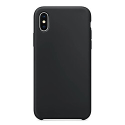 Wewoo Coque noir pour iPhone X Couleur Pure Silicone Liquide + PC Dropproof Étui de Protection Arrière