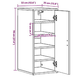 vidaXL Armoire à chaussures vieux bois 32x35x70 cm bois d'ingénierie pas cher