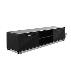 Helloshop26 Meuble télé buffet tv télévision design pratique noir brillant 120 cm 2502210