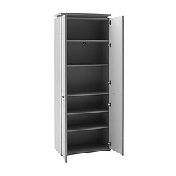 Pegane Armoire, meuble de rangement coloris gris arctique- Longueur 76 x Hauteur 198 x Profondeur 38 cm