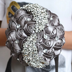 Avis Wewoo Mariage tenant des fleurs bouquet gris de mariée accessoires demoiselle d'honneur strass partie décoration de fournitures