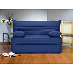 Vente-Unique Canapé convertible BZ 100% coton fermeture assistée 140x190 cm bleu roi - CANYON III