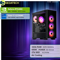 Sedatech PC Gamer • Intel i7-12700KF • RTX4060 • 32Go DDR5 • 2To SSD M.2 • sans OS