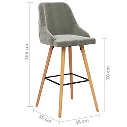 vidaXL Tabourets de bar lot de 2 gris clair velours pas cher