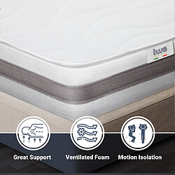 Avis The White Stone Matelas Double King Size 220x240 à mémoire orthopédique | Hauteur 20 cm | Made in Italy