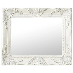 vidaXL Miroir mural style baroque 50x40 cm Blanc