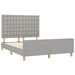 Acheter Maison Chic Lit adulte - Cadre Structure de lit avec tête de lit Contemporain Gris clair 140x190 cm Tissu -MN83908