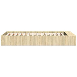 Acheter Vidaxl Cadre de lit chêne sonoma 100x200 cm bois d'ingénierie