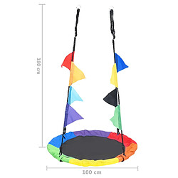 vidaXL Balançoire arc-en-ciel avec fanions 100 cm pas cher