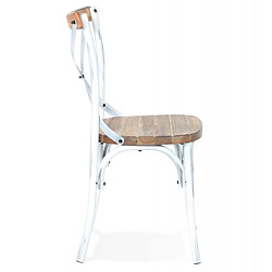 Avis Mes Chaise bistrot 50x47x89 cm en bois naturel et métal blanc